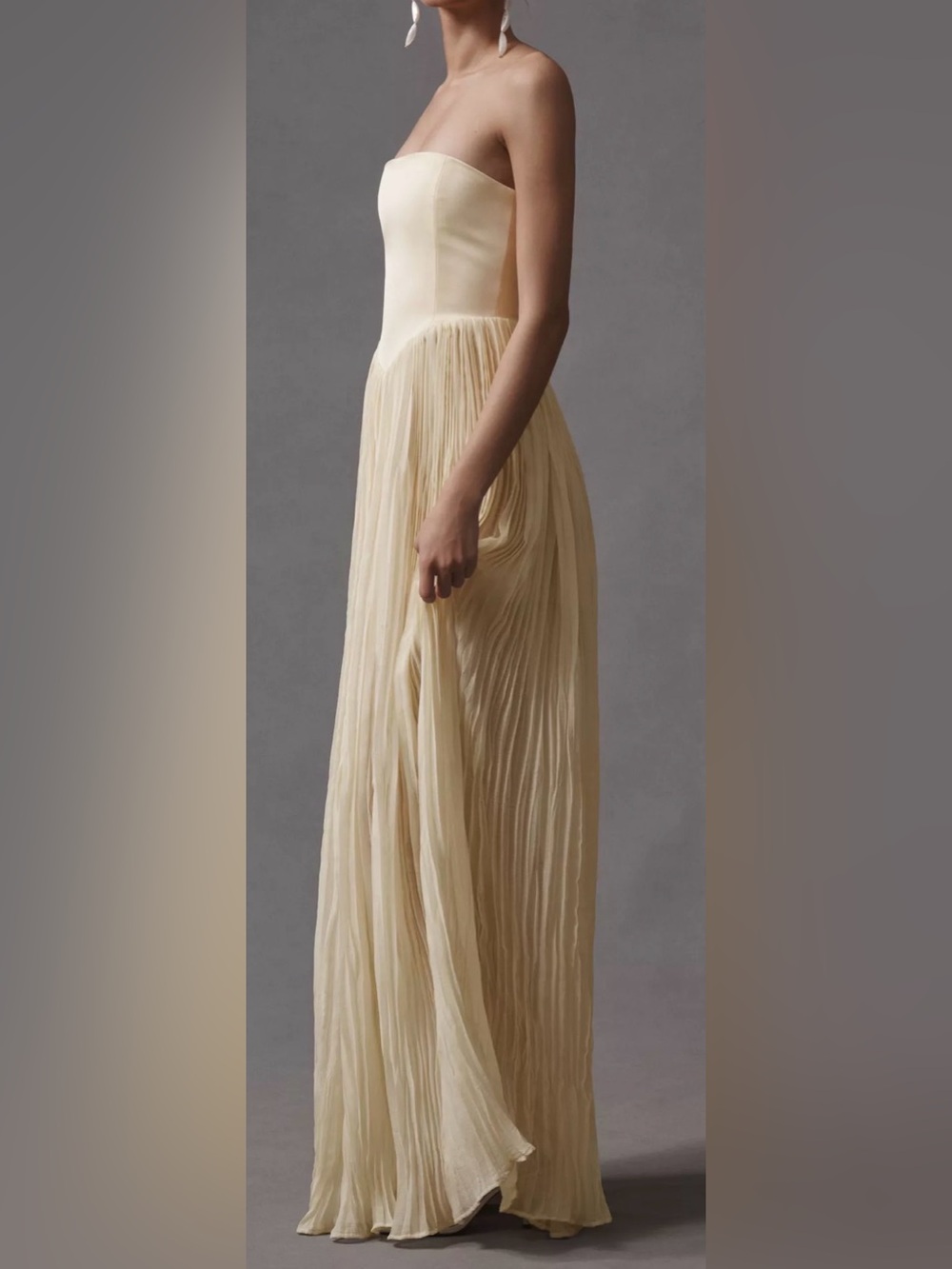 NEW Delfi Collective Lourdes strapless cream gown XL - Picture 2 of 9